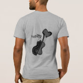 大きいロゴの白く黒いハート Tシャツ (裏面)