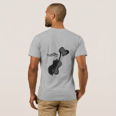 大きいロゴの白く黒いハート Tシャツ (裏面フル)