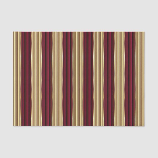 大きいワインレッドおよび金ゴールドは縞で飾ります 薄葉紙 (正面)