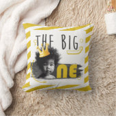 大きいワンフォトパーソナライズされた白黒黄 クッション (ブランケット)