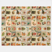 大きいヴィンテージのクリスマスのフリースブランケット フリースブランケット (正面(横))