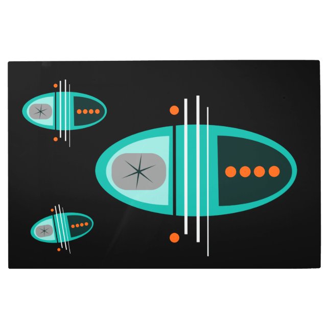 大きい世紀半ばのモダンな壁の芸術- 36" x 24" メタルプリント (正面)