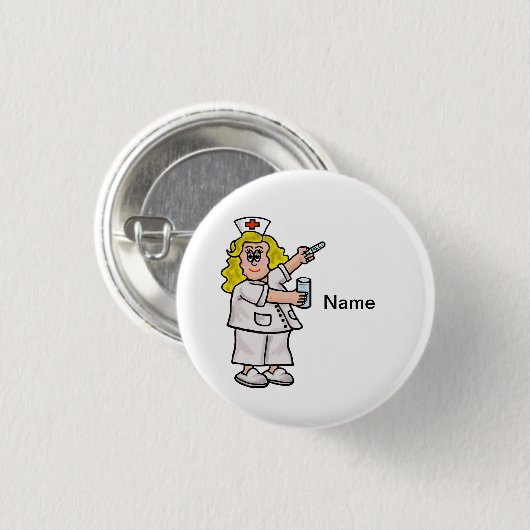 大きい丸薬カスタマイズ可能なボタンを持つナース 缶バッジ (正面&裏面)