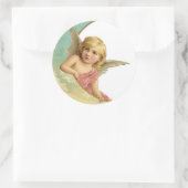 大きい円形のステッカー、光沢のある3インチの天使 ラウンドシール (バッグ)