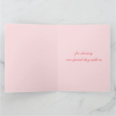 大きい写真のサンキューカードを結婚するピンクのバラの芽 サンキューカード (内部)