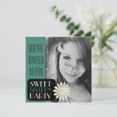 大きい写真の招待の菓子の第16誕生日 招待状 (スタンド正面)