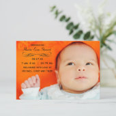 大きい写真の華麗さ- 3x5誕生の発表 案内状 (スタンド正面)