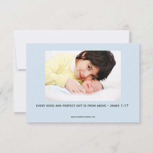 大きい写真の華麗さ- 3x5誕生の発表 案内状 (裏面)