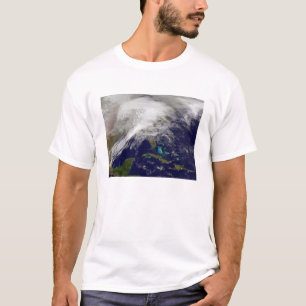 大きい冬の嵐の衛星眺め Tシャツ