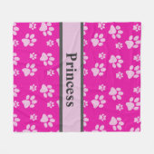 大きい前印刷ピンクの毛布カスタムの犬の名前 フリースブランケット (正面(横))