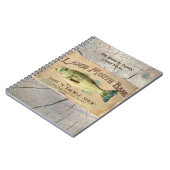 大きい口の低音の湖畔の魚釣りの小屋木 ノートブック (左側)