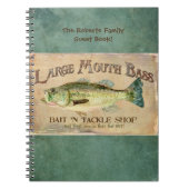大きい口の低音のfishing湖の小屋の装飾の青 ノートブック (正面)