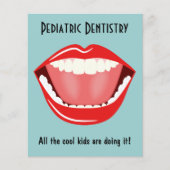 大きい口の小さい歯科医の歯科の歯科青 チラシ (正面)