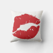 大きい唇プリントの投球枕 クッション (裏面)