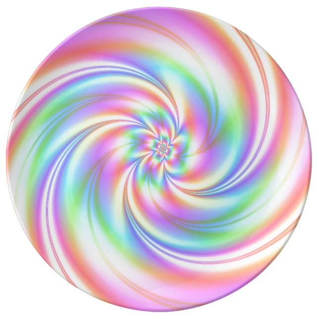 大きい回転のPorceleinのピンクのプレート 磁器プレート (正面)