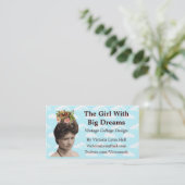 大きい夢のヴィンテージのカスタムな名刺を持つ女の子 名刺 (スタンド正面)