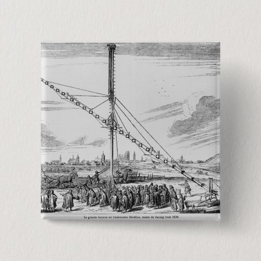 大きい天体望遠鏡 缶バッジ (正面)