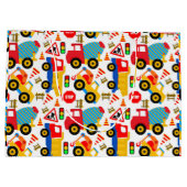 大きい子供のトラックのカスタムなギフトバッグ-光沢のある ラージペーパーバッグ (裏面)