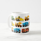 大きい子供の建築はパターンをトラックで運びます コーヒーマグカップ (正面左)