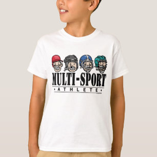 大きい子供の数々のスポーツのアスリート Tシャツ