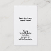 大きい家畜の獣医-アンガス黒い牛 名刺 (裏面)