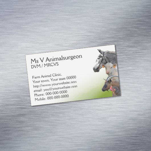 大きい家畜の獣医 マグネット名刺 (インサイチュ)