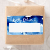 大きい封筒アドレススタイリッシュ青い水色 ラベル (インサイチュ)