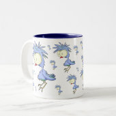 大きい小鳥のマグ ツートーンマグカップ (正面左)