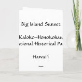 大きい島の日没 カード (裏面)