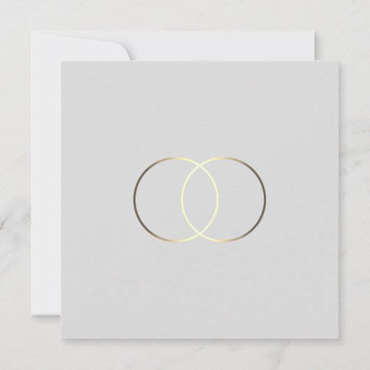 大きい巨人によって交差させる金リングや輪 招待状 (裏面)