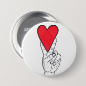 大きい平和愛ボタン 缶バッジ (正面&裏面)