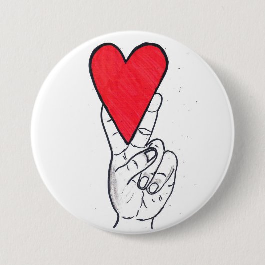 大きい平和愛ボタン 缶バッジ (正面)