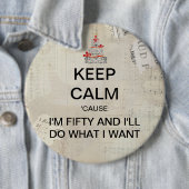 大きい平静の第50誕生日ボタンを保って下さい 缶バッジ (インサイチュ)