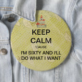 大きい平静の第60誕生日ボタンを保って下さい 缶バッジ (インサイチュ)