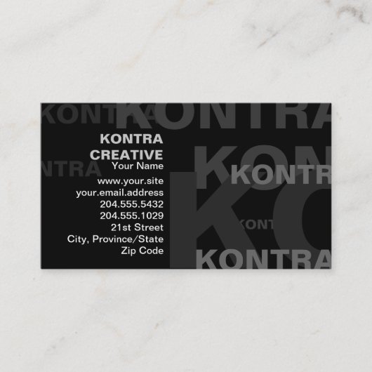 大きい影響を与える文字の名刺 名刺 (正面)