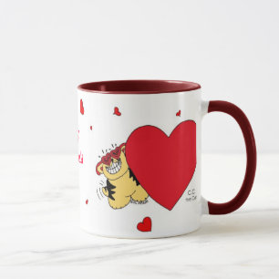 大きい心があるCATのバレンタインのマグ マグカップ
