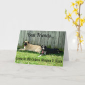 大きい愛犬家のための親友の挨拶状 カード (黄色い花)