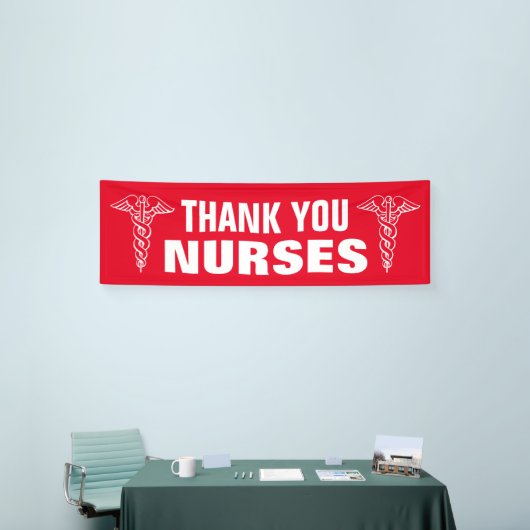 大きい感謝してい場合は、カドゥセウス記号を使用してナースに署名 横断幕 (トレードショー)