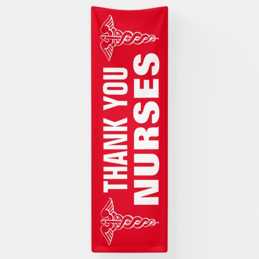 大きい感謝してい場合は、カドゥセウス記号を使用してナースに署名 横断幕 (縦)