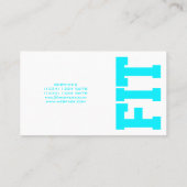 大きい手紙はフィットネスのトレーナーの白い青緑色に合いました 名刺 (裏面)