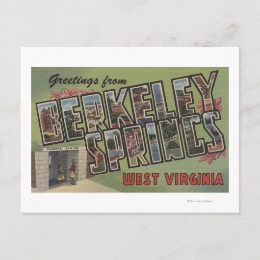 大きい手紙場面- Berkeley Springs、WV ポストカード (正面)