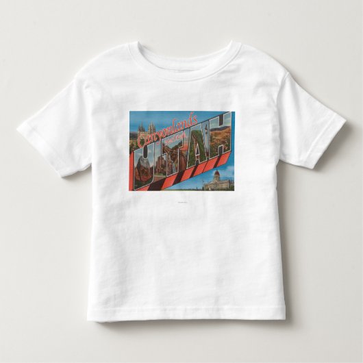 大きい手紙場面- Canyonlandsの国立公園、UT トドラーTシャツ (正面)