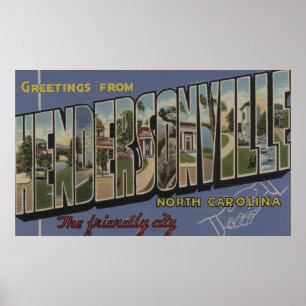 大きい手紙場面- Hendersonville、NC ポスター