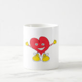 大きい抱擁ハート コーヒーマグカップ (中央)