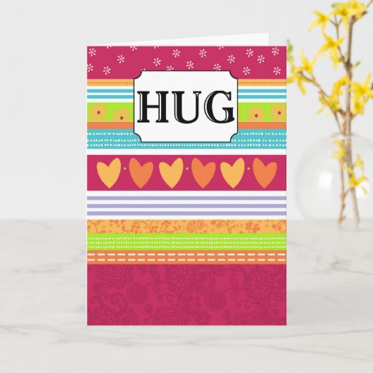 大きい抱擁 カード (黄色い花)