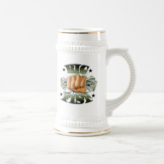 大きい握りこぶしビールステイン ビールジョッキ (右)