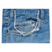 大きい擦り切れたなジーンズのギフトバッグ- ラージペーパーバッグ (正面)