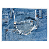 大きい擦り切れたなジーンズのギフトバッグ- ラージペーパーバッグ (裏面)