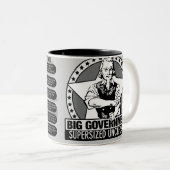 大きい政府の事実のマグ ツートーンマグカップ (正面右)