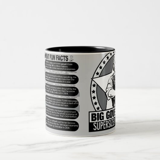 大きい政府の事実のマグ ツートーンマグカップ (中央)